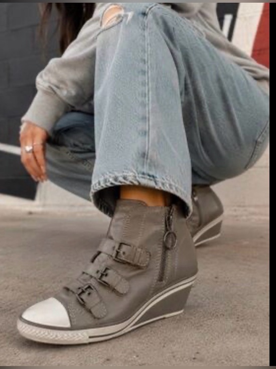 Ash Shoes - Ash Thelma Wedge High-Top Sneakers with Buckle Straps